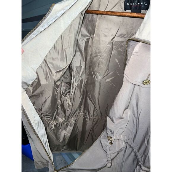 Tan Gallery Sport Gold Button Blouson Jacket Size L - Picture 9 of 9